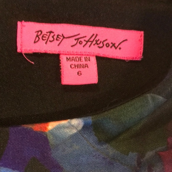 Betsey Johnson women’s midi length floral dress size 6 cap sleeve fully lined - Picture 8 of 13